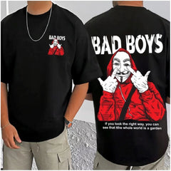 जेनेरिक मेन्स कैजुअल कॉटन ब्लेंड प्रिंटेड राउंड नेक हाफ स्लीव टी-शर्ट (ब्लैक)