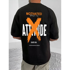 जेनेरिक मेन्स कैजुअल कॉटन ब्लेंड प्रिंटेड राउंड नेक हाफ स्लीव टी-शर्ट (ब्लैक)