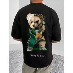 जेनेरिक मेन्स कैजुअल कॉटन ब्लेंड प्रिंटेड राउंड नेक हाफ स्लीव टी-शर्ट (ब्लैक)