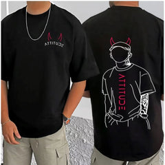 जेनेरिक मेन्स कैजुअल कॉटन ब्लेंड प्रिंटेड राउंड नेक हाफ स्लीव टी-शर्ट (ब्लैक)