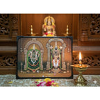 सामान्य लकड़ी का तिरुपति बालाजी पद्मवती वेंकटेश्वर स्वामी टेबल टॉप भक्ति वाद्य यंत्र प्लेयर (बहुरंगी)