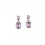 Generic Women's Brass Silver Plated Drop Earrings (Pink)