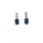 Generic Women's Brass Silver Plated Drop Earrings (Blue)
