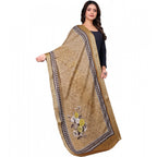 Generic Women's chanderi silk  Printed Dupatta (Beige, Length: 2 Mtr)