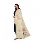 Generic Women's chanderi silk  Printed Dupatta (Beige, Length:Â 2 Mtr)