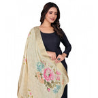 Generic Women's chanderi silk  Printed Dupatta (Beige, Length:Â 2 Mtr)