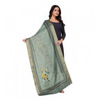 Generic Women's chanderi silk  Printed Dupatta (Green, Length:Â 2 Mtr)