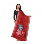 Generic Women's chanderi silk  Printed Dupatta (Red, Length:Â 2 Mtr)