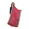  Women's chanderi silk  Printed Dupatta (Red, Length: 2 Mtr)