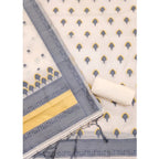 Generic Women's Banarasi Silk Printed Unstitched Salwar Suit Material With Dupatta (Grey, 3Mtrs)