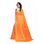 Generic Women's Satin Printed Saree With Unstitched Blouse 5.5Mtr (Mustard)