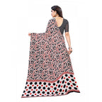 Generic Women's Georgette Printed Saree With Unstitched Blouse 5.5Mtr (Red)