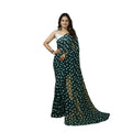  Women's Georgette Printed Saree With Unstitched Blouse 5.5Mtr (Green)