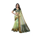  Women's Organza jacquard Embellished Saree With Unstitched Blouse 5.5Mtr (Light Green)