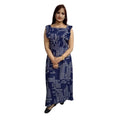  Women's Casual Crepe Sleeveless Dress (Blue)