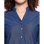 Generic Women's Casual Denim Full sleeve Dress (Blue)