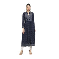  Women's Casual Rayon Full sleeve Kurti (Blue)