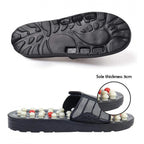 Generic Acupressure And Magnetic Therapy Slippers – Spring Accu Paduka Foot Massager for Blood Circulation (Unisex) (Color: Black)