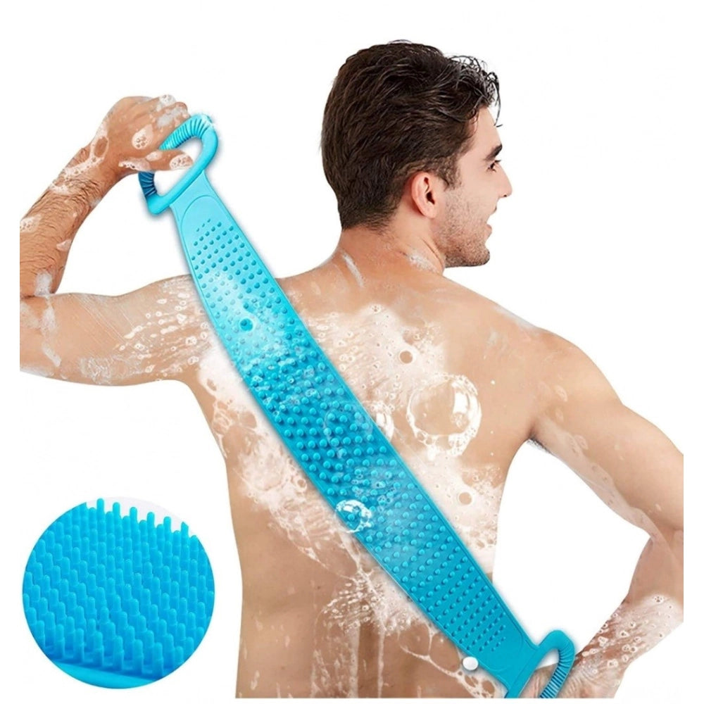 Generic Pack Of 2_Silicone Bath Scrubber Belt â€“ Dual-Sided Exfoliating Body Cleaning Strap (Color: Assorted )