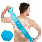 Generic Pack Of 2_Silicone Bath Scrubber Belt â€“ Dual-Sided Exfoliating Body Cleaning Strap (Color: Assorted )