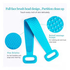 Generic Pack Of 2_Silicone Bath Scrubber Belt â€“ Dual-Sided Exfoliating Body Cleaning Strap (Color: Assorted )