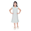  Girl's Heavy Pc Printed Sleeve Less Round Neck Dress (Light Blue)