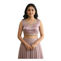  Women's Zimmi Choo Embroidered V-Neck Padded Blouse (Lavender 38 Ready (Self Alterable 36â€“40)