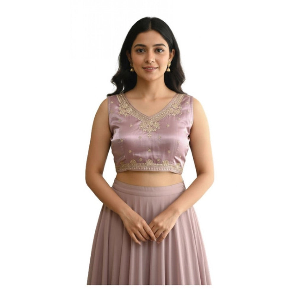 Generic Women's Zimmi Choo Embroidered V-Neck Padded Blouse (Lavender 38 Ready (Self Alterable 36â€“40)