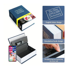 नंबर लॉकर वाला सामान्य गुप्त पुस्तक तिजोरी (नीला)