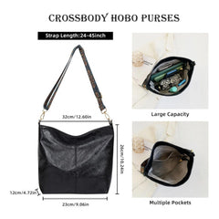 जेनरिक महिलाओं का पीयू लेदर जिपर हैंडबैग (काला)