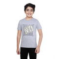  Boy's Cotton Grapic Printed Round Neck T-Shirt (Grey Melange)