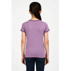 Generic Girl's Cotton Printeded Round Neck T-Shirt (Lavander)