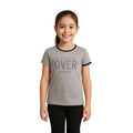  Girl's Cotton Printeded Round Neck T-Shirt (Grey)