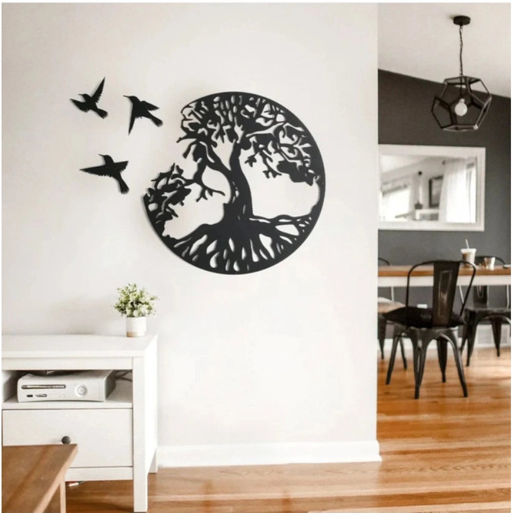 Generic Eternal Growth Tree of Life Wooden Wall Decor â€“ Black