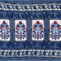 जेनरिक फ्लीस फ्लोरल प्रिंटेड डबल पोलर वार्म बेडशीट 2 पिलो कवर के साथ (नीला)