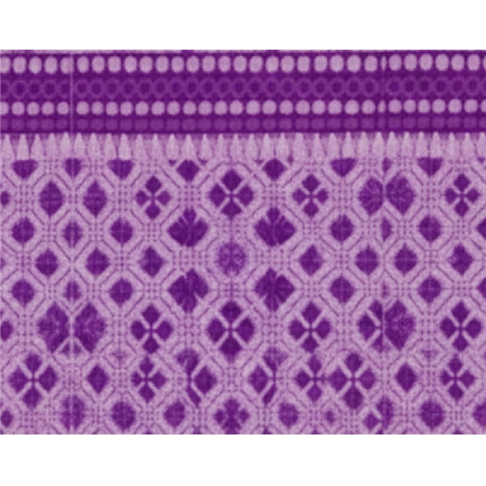 सामान्य ऊन की ज्यामितीय डिज़ाइन वाली डबल पोलर वार्म बेडशीट, साथ में 2 तकिए के कवर (बैंगनी रंग)