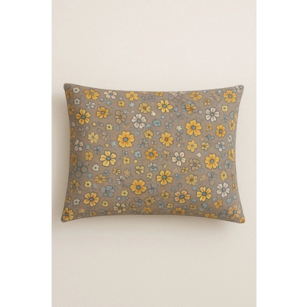 सामान्य माइक्रोफाइबर फ्लोरल प्रिंटेड सिंगल बेडशीट और 1 पिलो कवर (मल्टीकलर)