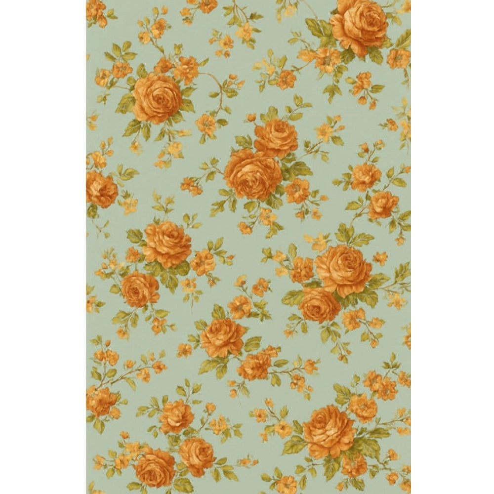 सामान्य माइक्रोफाइबर फ्लोरल प्रिंटेड सिंगल बेडशीट और 1 पिलो कवर (बेज रंग)