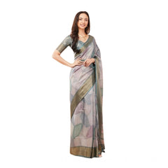 Generic Women's Polyester Printed Saree With Unstitched Blouse 5.5 MtrÂ (Multicolor)