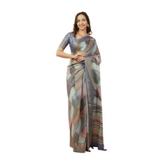 Generic Women's Polyester Printed Saree With Unstitched Blouse 5.5 MtrÂ (Multicolor)