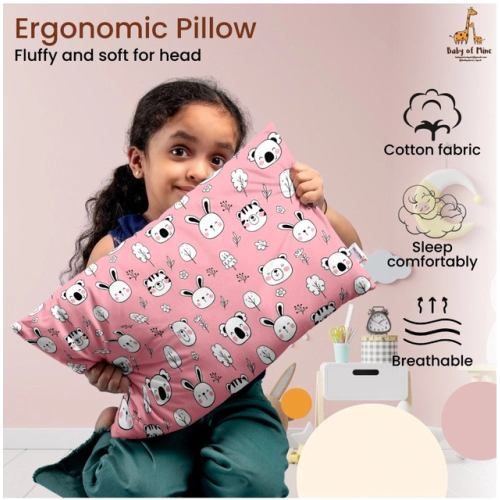 Generic Soft Plush Printed Baby Infant Pillow for Kids Age 1 To 5 Years (Pink)