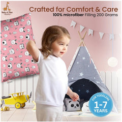 1 से 5 वर्ष की आयु के बच्चों के लिए सामान्य मुलायम प्लश प्रिंटेड शिशु तकिया (गुलाबी)