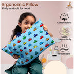 Generic Soft Plush Printed Baby Infant Pillow for Kids Age 1 To 5 Years (Sky Blue)