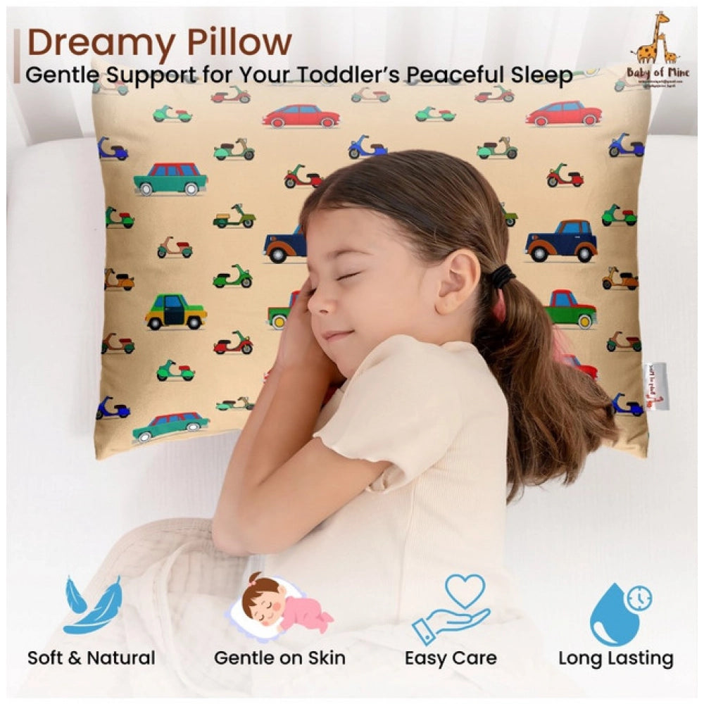 1 से 5 वर्ष की आयु के बच्चों के लिए सामान्य सॉफ्ट प्लश प्रिंटेड बेबी पिलो (बेज)
