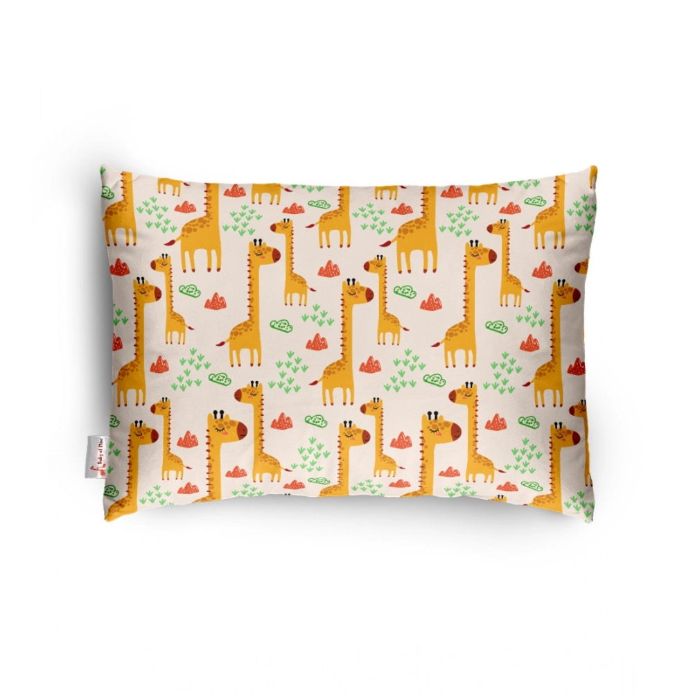 1 से 5 वर्ष की आयु के बच्चों के लिए सामान्य मुलायम प्लश प्रिंटेड शिशु तकिया (सरसों रंग)