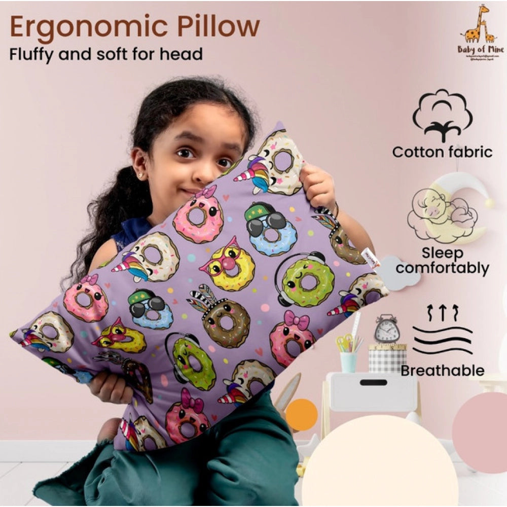 Generic Soft Plush Printed Baby Infant Pillow for Kids Age 1 To 5 Years (Purple)