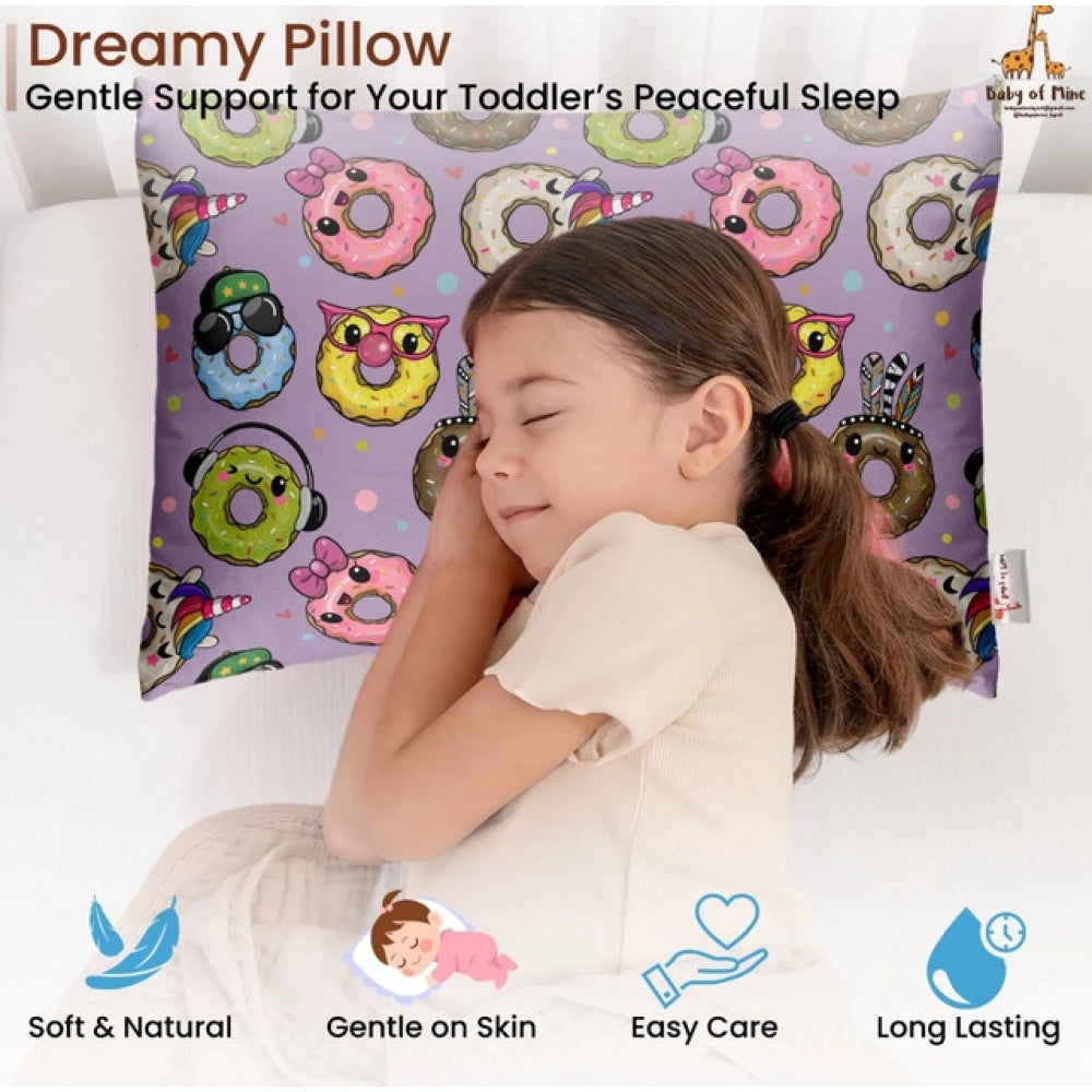 Generic Soft Plush Printed Baby Infant Pillow for Kids Age 1 To 5 Years (Purple)