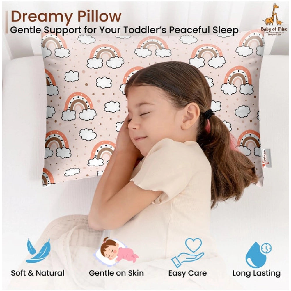 Generic Soft Plush Printed Baby Infant Pillow for Kids Age 1 To 5 Years (Peach)