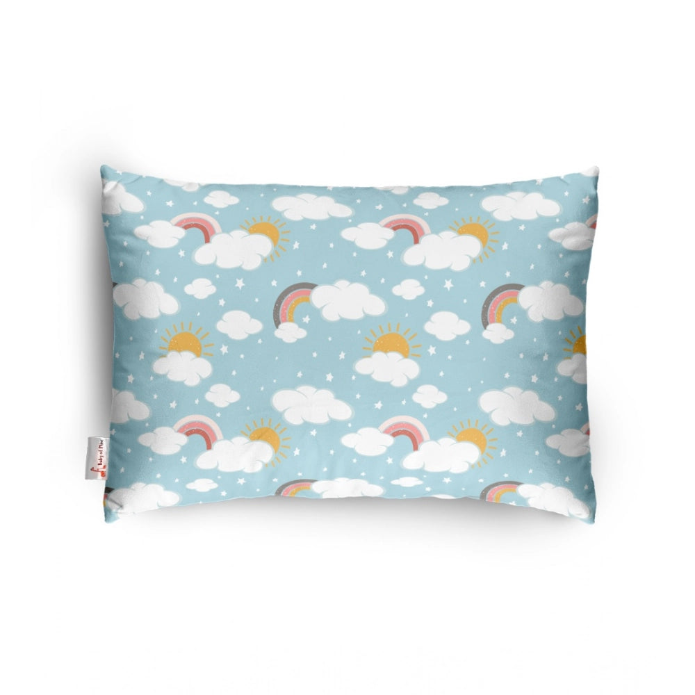 1 से 5 वर्ष की आयु के बच्चों के लिए सामान्य सॉफ्ट प्लश प्रिंटेड बेबी पिलो (आसमानी नीला)
