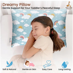 1 से 5 वर्ष की आयु के बच्चों के लिए सामान्य सॉफ्ट प्लश प्रिंटेड बेबी पिलो (आसमानी नीला)
